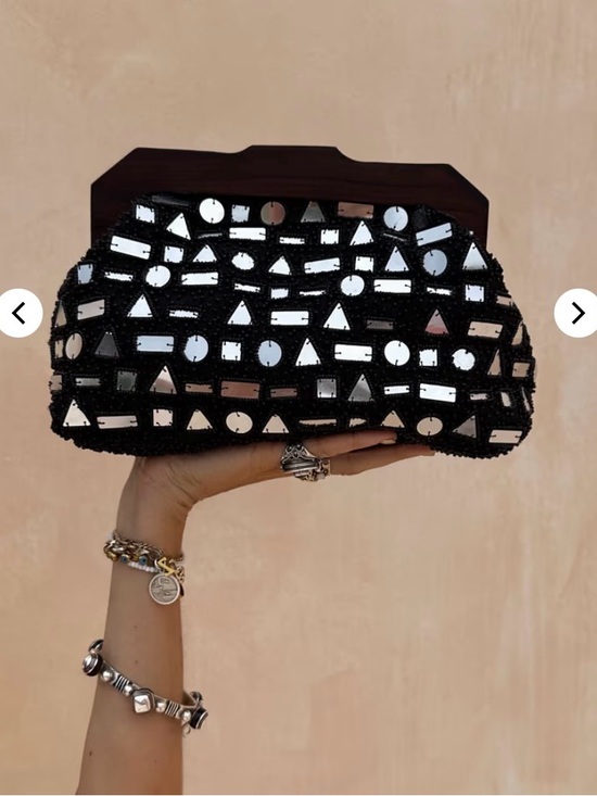 Never Fully Dressed Handbags - Never Fully Dressed  Beaded Mirror Mosaic Evening Clutch